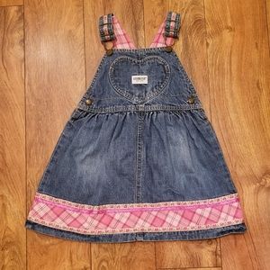 Baby Girl's 24m Oshkosh Denim Overall Dress Jumper